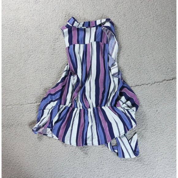 Free People Tops Womens XS Striped Mackenzie Wrap Purple Combo Sleeveless - Picture 3 of 9